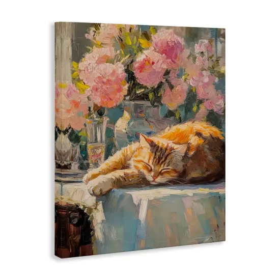 Stupell Industries Orange Cat Resting Canvas Design by Nini Art {3}