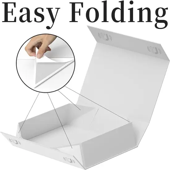 Gift Boxes with Lids, 11.5x7.8x3 In White Gift Box for Presents Magnetic Closure for T-Shirts, Gloves, Scarves, Books, Baby Clothes, Robes Clothing Gift Wrap, Contains Card, Ribbon {4}