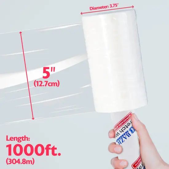BAZIC 5" x 1000' Stretch Wrap Film {4}