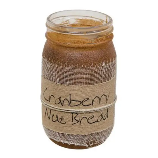 16 Ounce Cranberry Nut Bread Jar Candle Ideal for Shelves, Mantels or Countertop Decor {1}