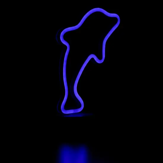Northlight LED Dolphin Neon Table Light - 10.25" Blue {5}