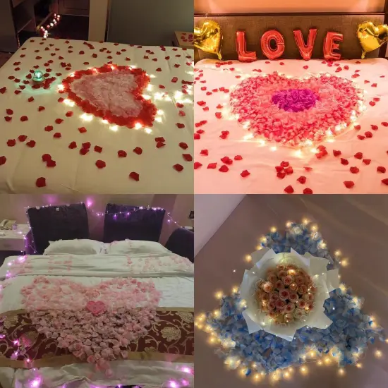 1000 PCS Separated Artificial Champagne Rose Petals for Romantic Night for her Set,Faux Champagne Flower Petals for Flower Girl Weddings {5}