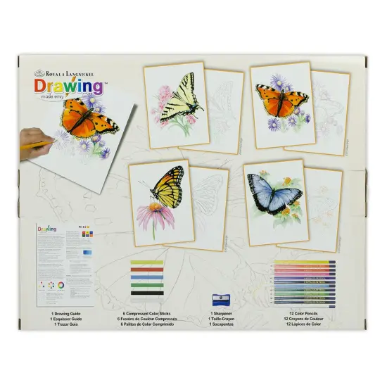 AVS-DME202 | Drawing Made Easy&trade; 26pc 8" x 10" Butterflies 4 Project Box Set {6}