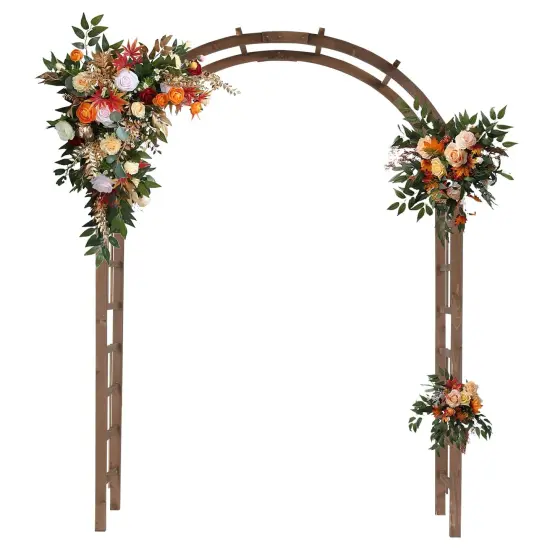 7FT Wooden Garden Arbor Arch & Pergola with Trellis {1}