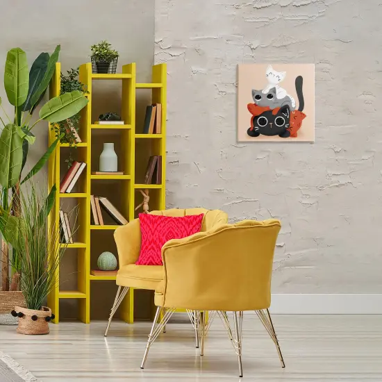 Stupell Industries Stacked Cats Pile Canvas Design by Sarah Hickman {2}