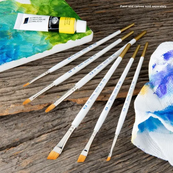 RSET-AMF | Royal Gold&trade; 6pc Filbert/Angular Brush Set {4}