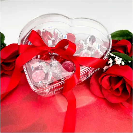 Pioneer Plastics 174C Clear Heart Shaped Plastic Container, 6" W x 1.375" H {6}