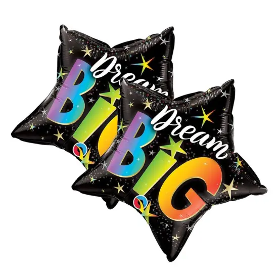 Qualatex&reg; 20 Inch Dream Big Rainbow Stars Balloon {2}
