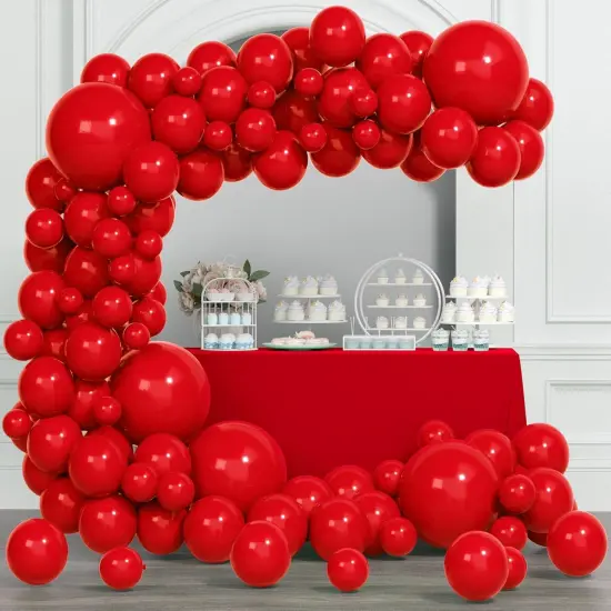 Red Balloon Arch Kit, Thickened 100Pcs Red Balloons Different Sizes 18/12/5 Inch for Birthday Party Graduation Bachelorette {1}