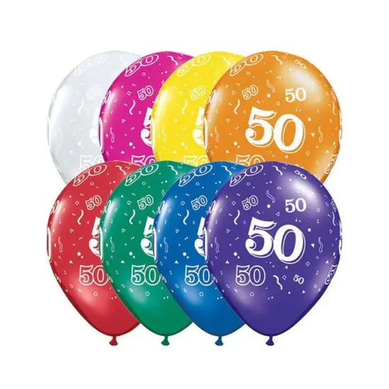 50 A Round Jewel Assortment Latex Balloons 11" Birthday Anniversary Party Balloons {2}