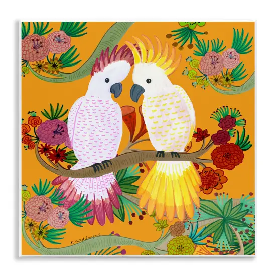 Stupell Industries Bright Cockatoos & Foliage Wall Plaque Design by Kay Widdowson {1}