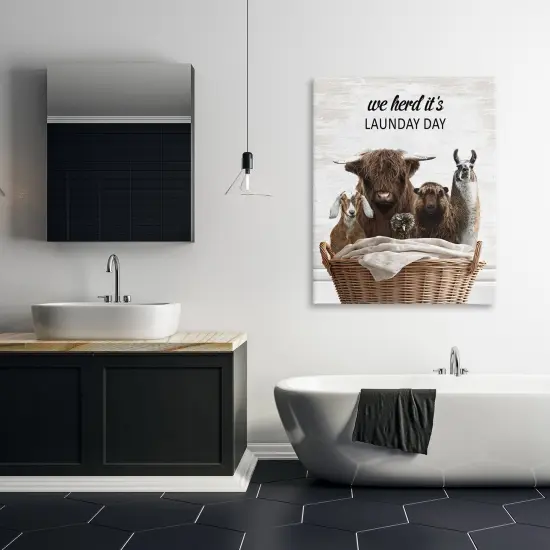 Stupell Industries Herd It's Laundry Day Animals Canvas Design by Lettered and Lined {2}