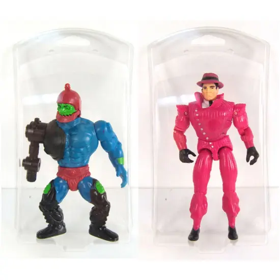 Collecting Warehouse Clear Plastic Clamshell Package / Storage Container, Curved Front, 7" H x 4.07" - 4.38" W x 1.63" D {3}