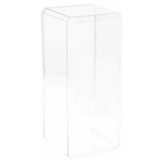 Pioneer Plastics 355C Clear Plastic Beveled Edge Display Case, 5" W x 5.5" D x 13" H (Mailer Box) {1}