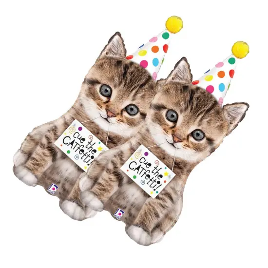 Cue The Catfetti Cat Foil Balloon Cat Shape 36" {2}