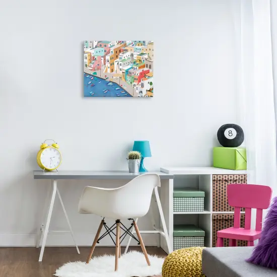 Stupell Industries Coastal Town Harbor Canvas Design by Carla Daly {2}