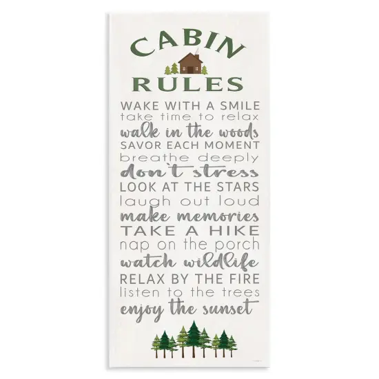 Stupell Industries Fun Rustic Cabin Rules Wall Plaque Design by Seven Trees Design {1}