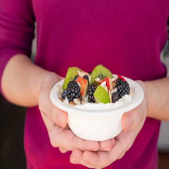 Greener Settings 125-Pack 12 oz Compostable Paper Bowls &ndash; Heavy-Duty Sugarcane Bagasse, Biodegradable, Microwavable, Freezer Safe, Leak-Resistant, Cut-Resistant Eco-Friendly Bowls for Soup, Cereal, and Snacks {3}