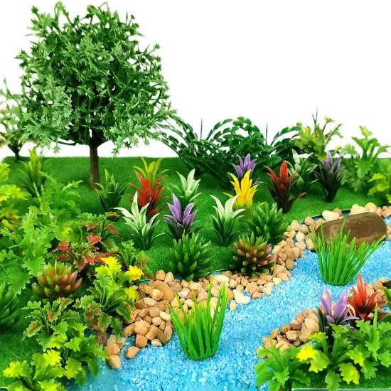 91pcs Model Trees Mixed Miniature Trees Model Train Scenery Fairy Garden Trees Diorama Trees Artificial Wargame Trees Model Railroad Scenery Diorama Supplies for DIY Scenery Landscape {1}