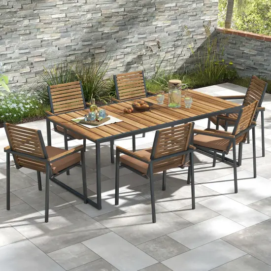 Set of 2 Square Waterproof Seat Chair Cushions Perfect for Dining Chairs or Patio Chairs Brown {4}