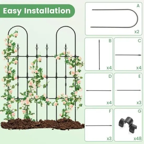 Outdoor Arch Trellis Climbing Plant Support 58"x73" {4}