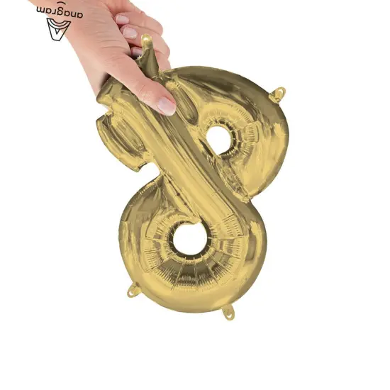 Anagram&reg; 16 Inch Symbol Ampersand White Gold Air Fill Only {3}