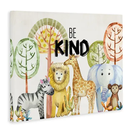 Stupell Industries Be Kind Jungle Animals Canvas Design by Kim Allen {3}