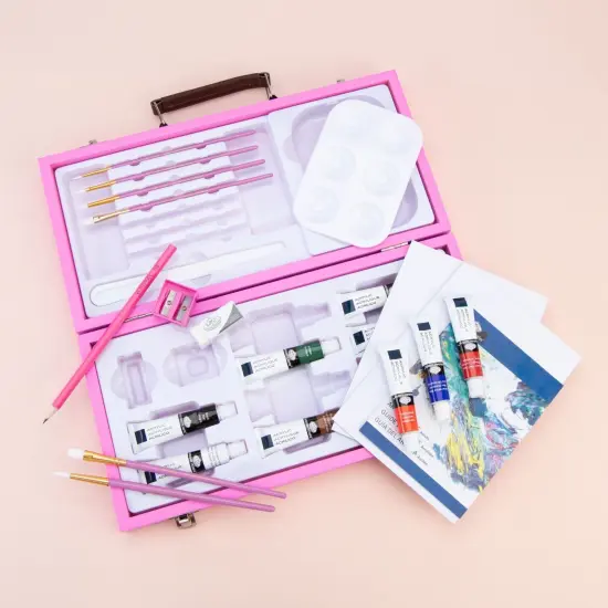 PA-ACR3000 | Pink Art&trade; 25pc Beginner's Acrylic Painting Travel Art Set {3}