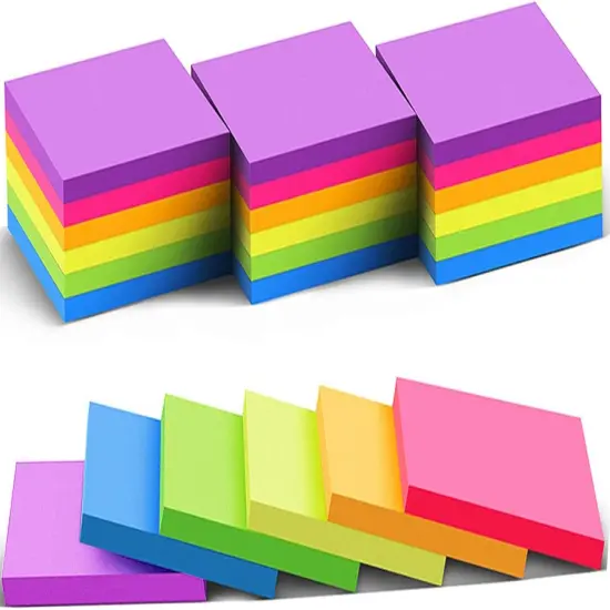 (24 Pack) Sticky Notes Post Bright Stickies Colorful Super Sticking Power Memo Pads, Strong Adhesive, 74 Sheets/pad {1}