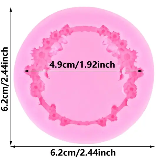 Round Daisy flower frame silicone, mold {3}