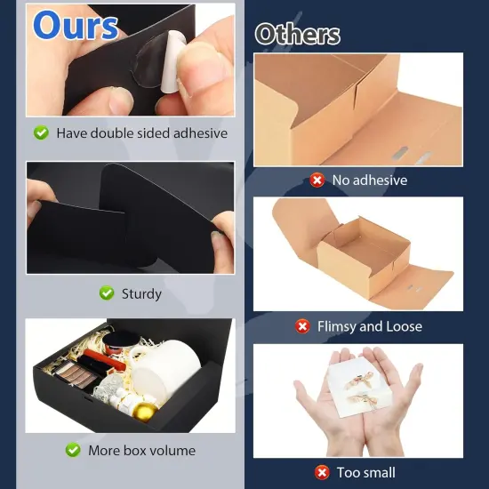 16Pcs Gift Boxes with Lids, 10.6''x7.8''x3.1'' Blue Kraft Paper Gift Box, Bridesmaid Proposal Box with Ribbon and 70pcs Adhesive Dots {2}