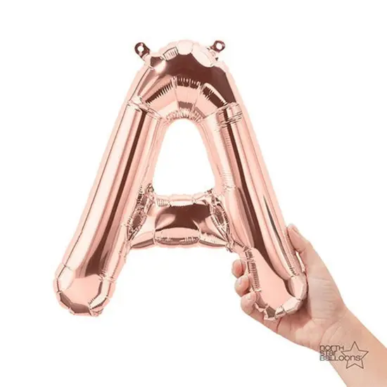 NorthStar Balloons&reg; 16 Inch Letter A Rose Gold Air Fill Only {1}