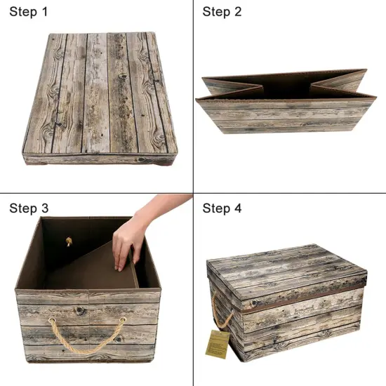 Decorative Storage Box with Lids, Fabric Storage Box with Lid and Handles for Decorative Storage, L15.7 x W11.8 x H7.9 In(Not Made of Wood) {5}