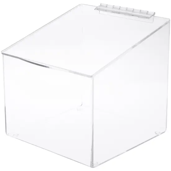 Plymor Clear Acrylic Display Case Box With Angled Top & Hinged Lid {2}