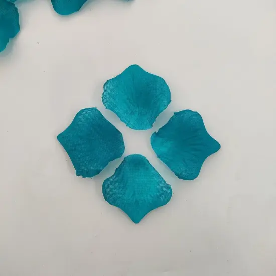Turquoise Rose Petals for Wedding, 5000 Pcs Turquoise Faux Silk Rose Petals for Romantic Night for Her Set,2.3''Teal Turquoise Blue Artificial Fake Flower Petals for Decorations {4}