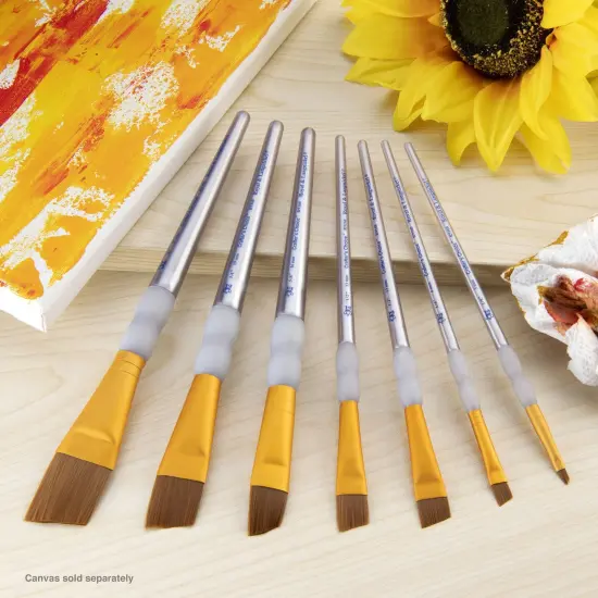 RCC 312 | Crafter's Choice&trade; 7pc Brown Taklon Angular Brush Set {5}