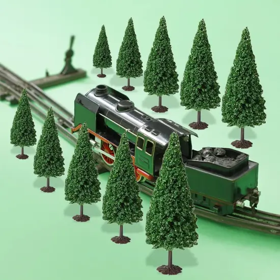 Model Cedar Trees 10PCS Train Scenery Landscape Pine Miniature Diorama Trees Mixed Model {2}