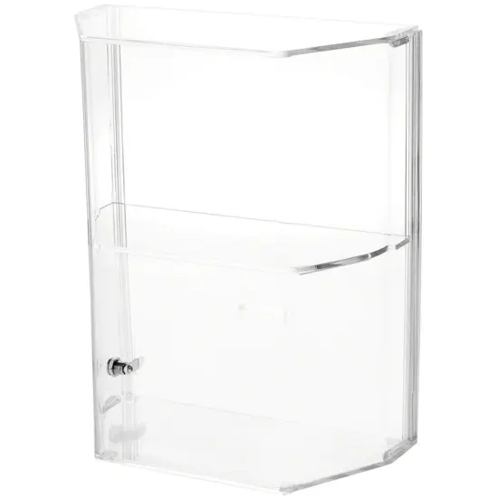 Plymor Clear Acrylic Locking Display Case with Angled Sides and Sliding Back, 1 Shelf {2}