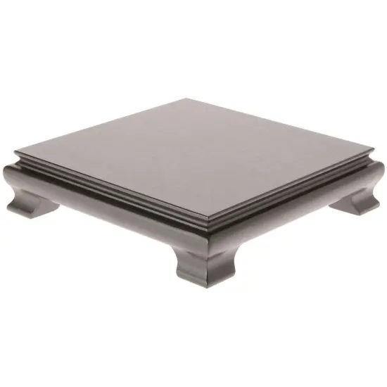 Plymor Black Square Wood Veneer Footed Display Base, 8.625" W x 8.625" D x 2" H (8" x 8" Display Area) {1}