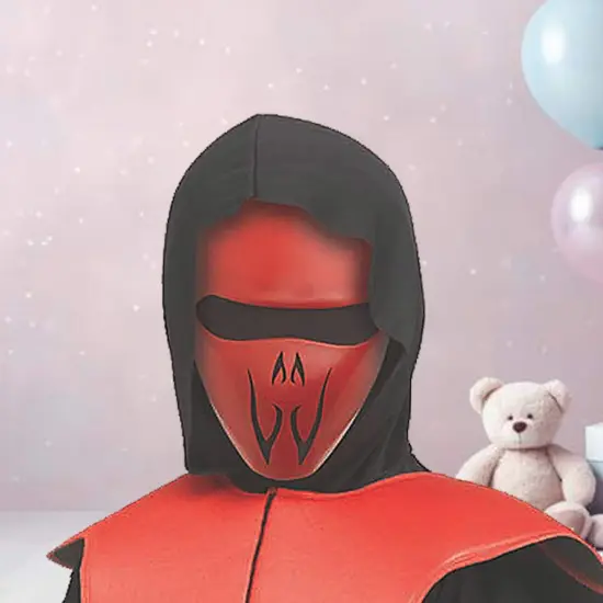Kids Red & Black Ninja Guard Costume, Halloween Roleplay Outfit {2}