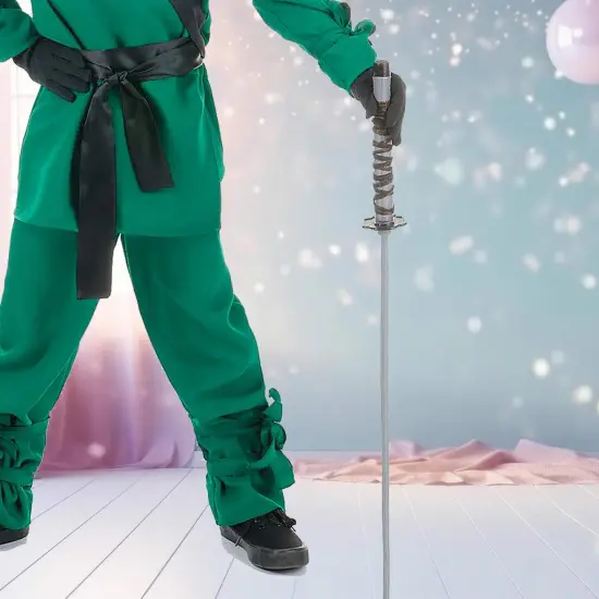 Unisex Green Ninja Costume for Halloween Play Dress Up {4}