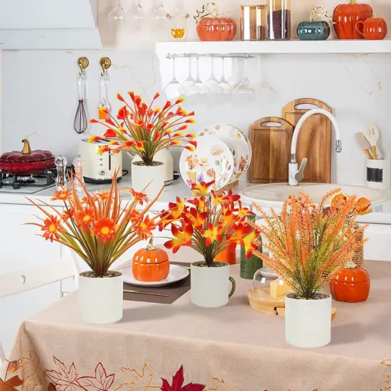 4 Pcs Artificial Fall Flowers {2}