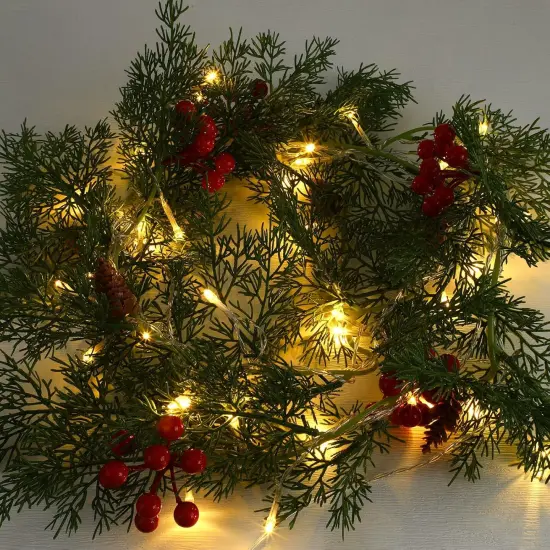 5.74 ft Christmas Garland with Light (4 Pcs) {4}