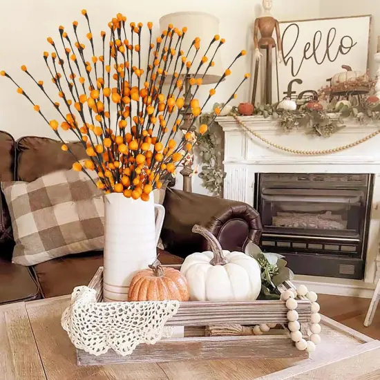 30Pcs Artificial Autumn Berry Stems {2}