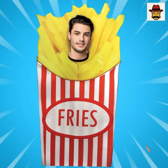 6 Feets French Fries Adult Costume Funny Food Tunic Outfit {4}