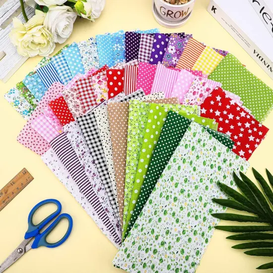 40 Pcs 10 x 10 Inches Summer Floral Cotton Precut Fabric Bundle {3}