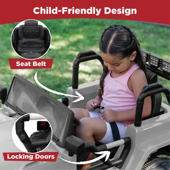 Best Choice Products 12V Kids Ride On Truck Car w/ Remote Control, Spring Suspension, Bluetooth, LED Lights Light Gray {5}