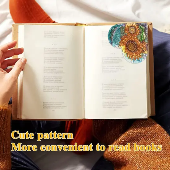 4 Pcs Diamond Painting Bookmark Kits(Heart Flower) {3}