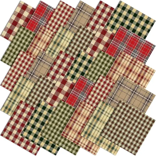 60 Pcs 10 x 10 Inch Vintage Christmas Precut Fabric Quilting {1}