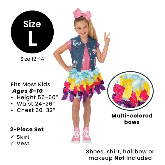 Rubies Girls Jojo Siwa Child Halloween Costume Size Large 12-14 Blue {6}